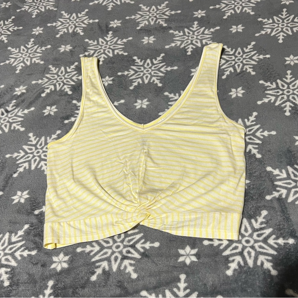 Twisted striped vneck tank top